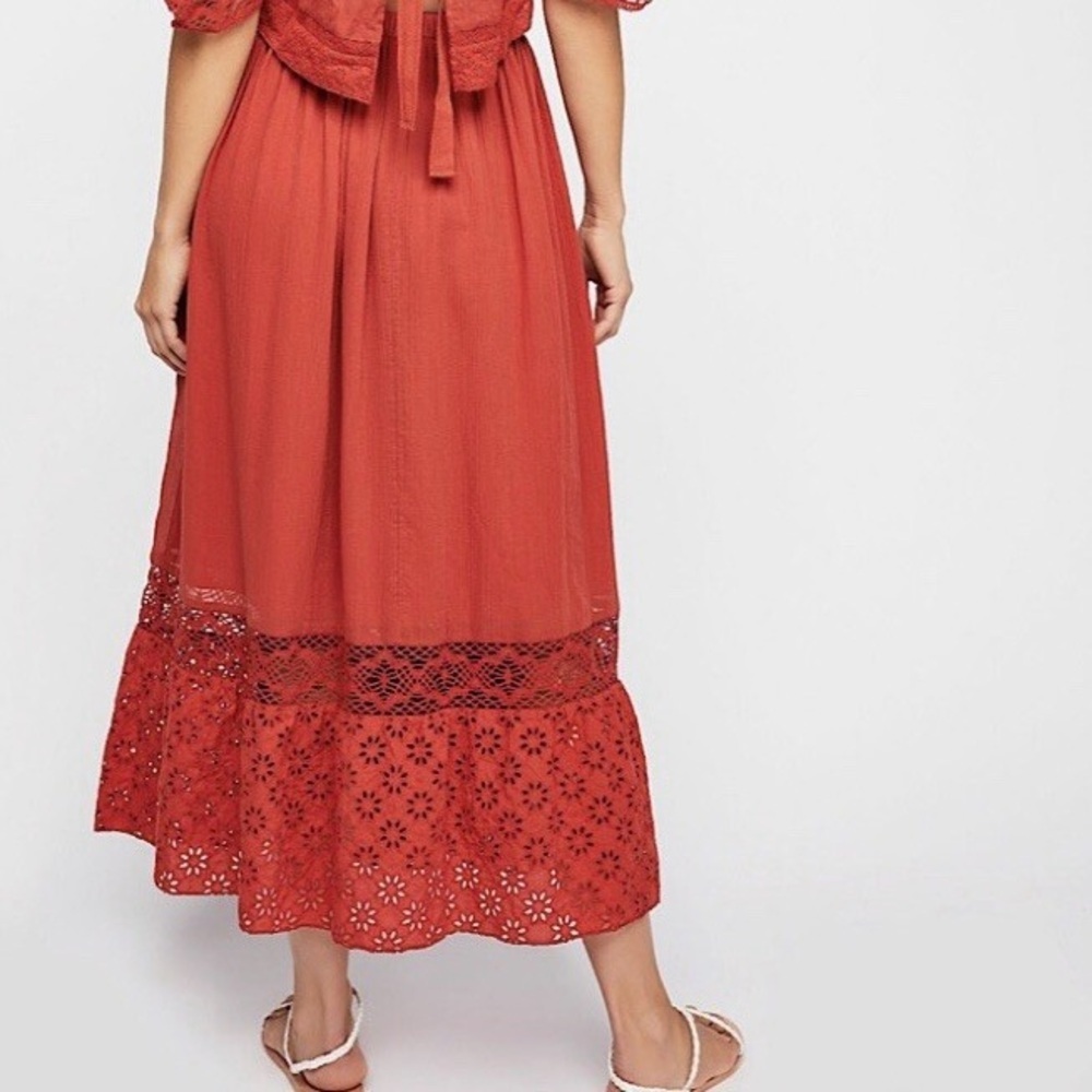 New! Free People Darling Eyelet Lace Slit Skirt Only in Burn Notice ❤️ XS - Picture 8 of 15